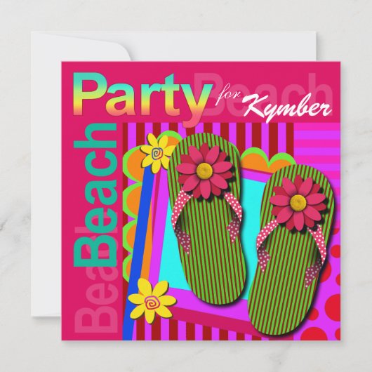 Grand Night Summer Fun Flip Flops - Beach Party! Einladung (Vorderseite)