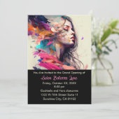 Grand Openairsalon Esthetician Makeup Artist Einladung (Stehend Vorderseite)