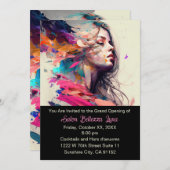 Grand Openairsalon Esthetician Makeup Artist Einladung (Vorne/Hinten)