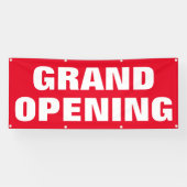 Grand Opening Advertising New Business Red White Banner (Horizontal)