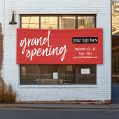 Grand Opening-Anzeige - Logo und Details hinzufüge Banner