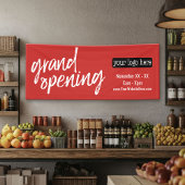 Grand Opening-Anzeige - Logo und Details hinzufüge Banner