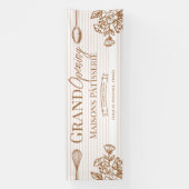 Grand Opening Bakery Business Floral Whisk Spoon Banner (Vertikal)