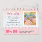 Grand Opening Bakery Café Pink Glitzer Ankündigungspostkarte (Rückseite)