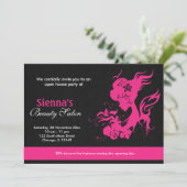 Grand Opening Beauty Salon (Deep Pink) Einladung (Stehend Vorderseite)