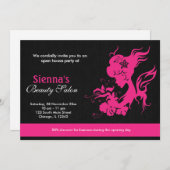 Grand Opening Beauty Salon (Deep Pink) Einladung (Vorne/Hinten)
