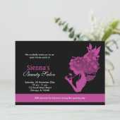 Grand Opening Beauty Salon (Plum) Einladung (Stehend Vorderseite)