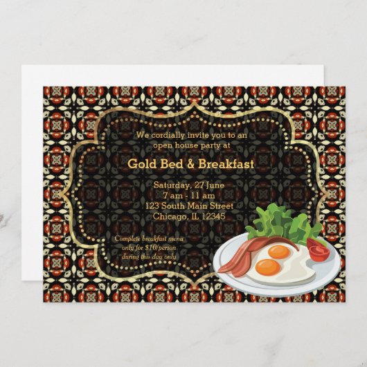 Grand Opening Bed & Breakfast Einladung (Vorne/Hinten)