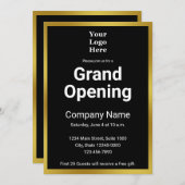 Grand Opening Black and Gold Business Einladung (Vorne/Hinten)