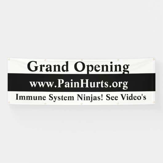 Grand Opening Black and White Banner (Horizontal)