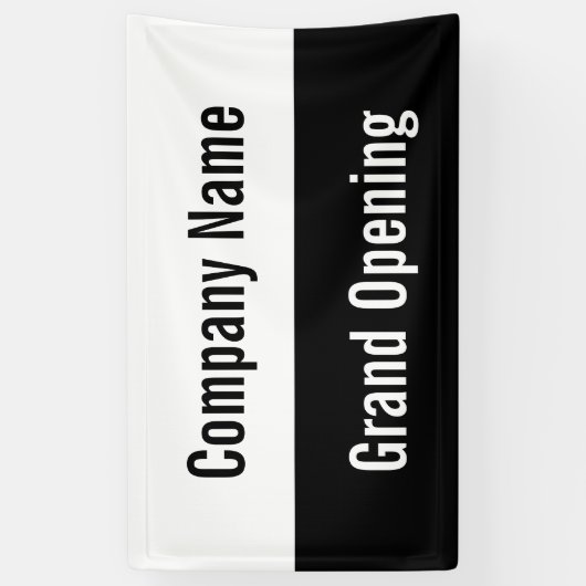 Grand Opening Black and White Business Name Banner (Vertikal)