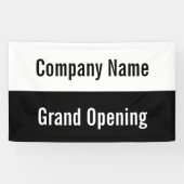 Grand Opening Black and White Business Name Banner (Horizontal)