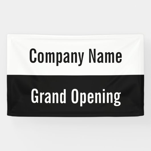 Grand Opening Black and White Business Name Banner (Horizontal)