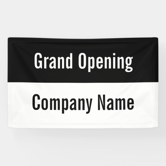 Grand Opening Black and White Business Template Banner (Horizontal)