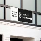 Grand Opening Black and White Ihr Logo-Geschäft Banner (Äußeres Gebäude)