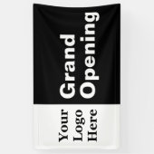Grand Opening Black and White Ihr Logo-Geschäft Banner (Vertikal)