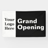 Grand Opening Black and White Ihr Logo-Geschäft Banner (Horizontal)