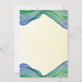 Grand Opening Blue Green Border Watercolor Waves Einladung (Rückseite)