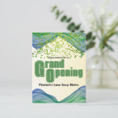 Grand Opening Blue Green Border Watercolor Waves Postkarte (Stehend Vorderseite)