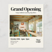 Grand Opening Bold Retro Editorial Photo Flyer (Vorne)