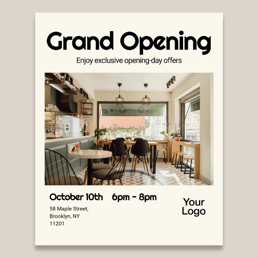 Grand Opening Bold Retro Photo Flyer