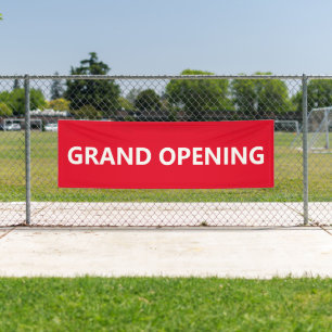 Grand Opening Bright Red and White Banner