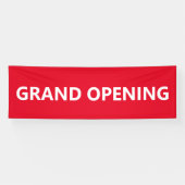 Grand Opening Bright Red and White Banner (Horizontal)