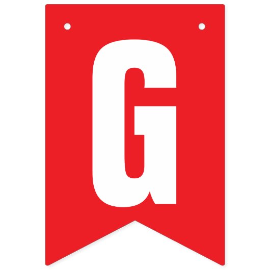 Grand Opening Bright Red and White Your Logo Here Wimpelkette (Zweite Fahne)