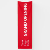 Grand Opening Bright Red White Business mit Logo Banner (Vertikal)