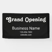 Grand Opening Business Name Telefonwebsite Black Banner (Horizontal)