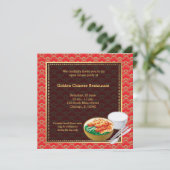 Grand Opening Chinese Restaurant Einladung (Stehend Vorderseite)