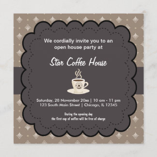 Grand Opening Coffee House Einladung