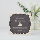 Grand Opening Coffee House Einladung (Stehend Vorderseite)