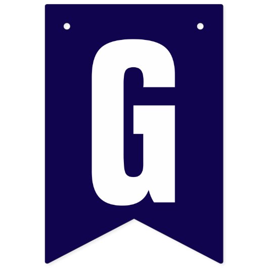 Grand Opening Dark Blue and White Your Logo Here Wimpelkette (Zweite Fahne)