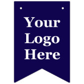 Grand Opening Dark Blue and White Your Logo Here Wimpelkette (Erste Fahne)