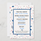 Grand Opening Event Blue Ribbon Einladung Custom (Rückseite)