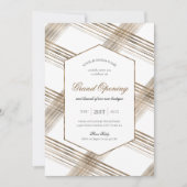 Grand Opening Event White & Gold Elegantes Corpora Einladung (Vorderseite)