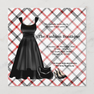 Grand Opening Fashion Business (Schwarz) Einladung