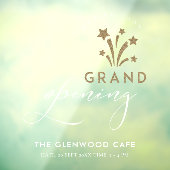 Grand Opening Firework Star Gold kommt bald White Fensteraufkleber (Blatt 3)