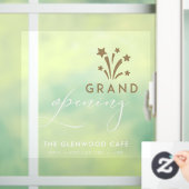 Grand Opening Firework Star Gold kommt bald White Fensteraufkleber (Zuhause)