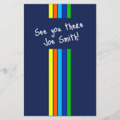 Grand Opening Foto Stripes QR Code Blau Flyer (Hinten)