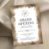 Grand Opening Gold Glitzer Modern Logo Einladung