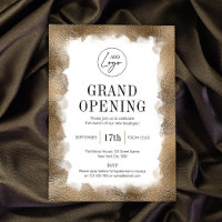 Grand Opening Gold Glitzer Modern Logo