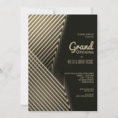 Grand Opening Gold Neon Lights Einladungen (Vorderseite)