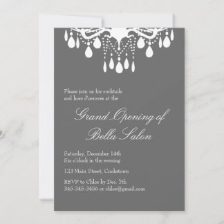 Grand Opening Grand Ballroom auf Smokey Gray Einladung