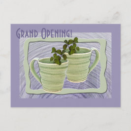 Grand Opening Green Spiral Tasse Mint Sprigs Foto Postkarte