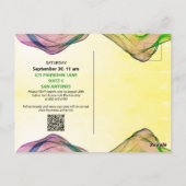 Grand Opening Green Yellow Watercolor Border Wave Postkarte (Rückseite)