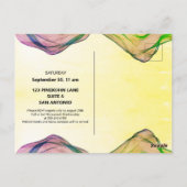 Grand Opening Green Yellow Watercolor Border Wave Postkarte (Rückseite)