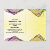 Grand Opening Green Yellow Watercolor Wave Stars Postkarte (Rückseite)