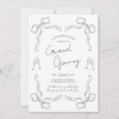 Grand Opening Hand Drawn Black & White Business Einladung (Vorderseite)